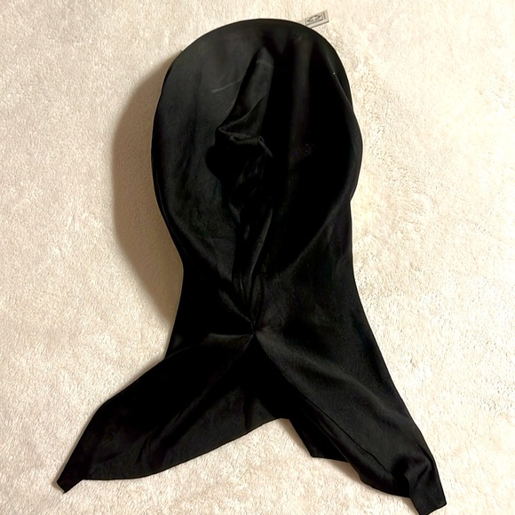 Halloween Metallic HoodedMask. Gold and Black - Picture 3 of 3